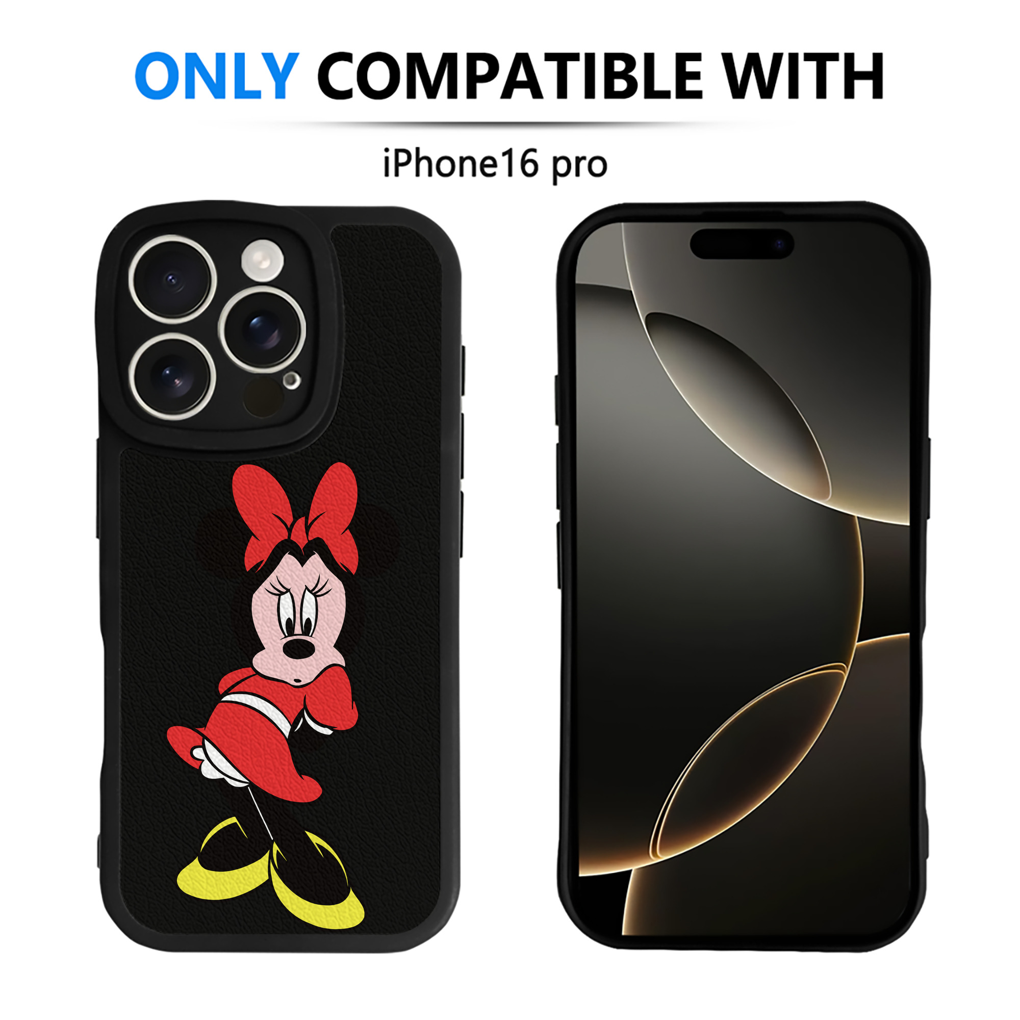 （画像用） ミッキーマウス Mickey Mouse 【iPhone 16シリーズ対応】シリコンスマホケース（レザー調） 材質：シリコン